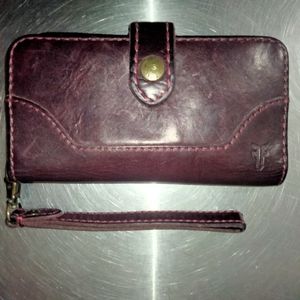Frye Melissa Phone Wristlet Wallet in burgundy MSRP $158